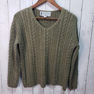 Vintage Hudson Trail Outfitters Green Cable Knit